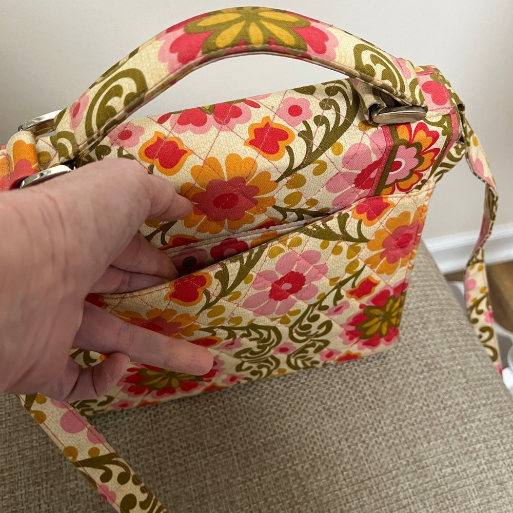 Vera Bradley shoulder/crossbody purse, GUC, vintage Julia Folkloric rigid see ⬇️ - Picture 6 of 16